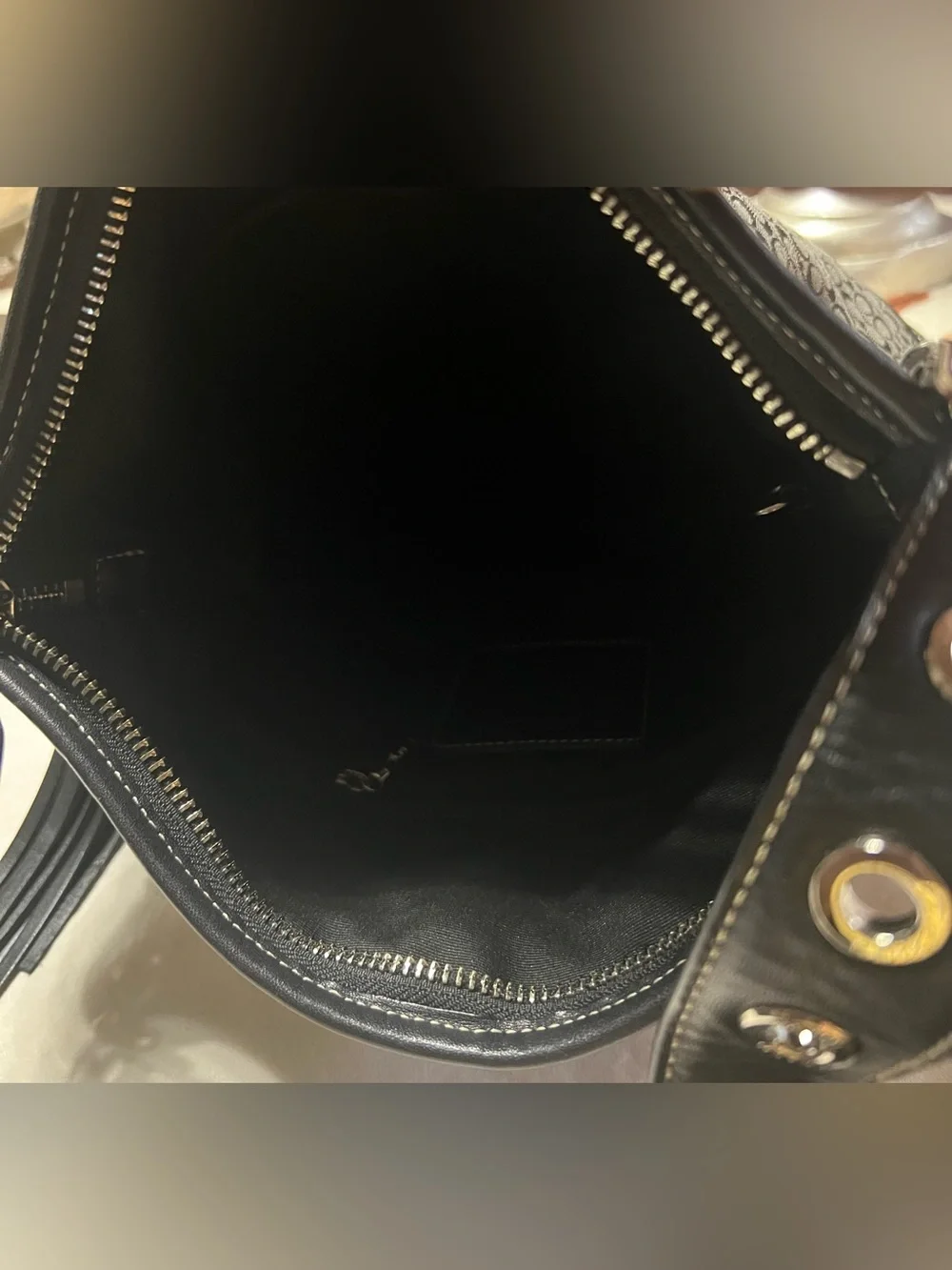 Coach Signature Pebble Crossbody in Black and Gray